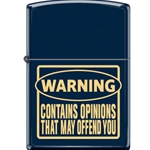 Zippo Warning- Contains Opinions, 12669