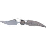 Maxam Liner Lock Knife with Feather Design Handle SKFEATHER