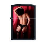 Zippo View From Behind-Red Curtain