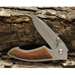 Maxam Exotic Wood handled Frame Lock Knife