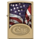 Case Solid Brass Lighter Flag-Logo 12590