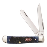Navy Blue Bone With Red Raised Shield Mini Trapper 7321 - Engravable