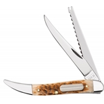 Amber Bone Fishing Knife 10726 - Engravable