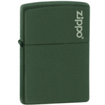 Zippo® Plain-Green Matte With Zippo Logo