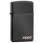 Zippo Ebony Slim with Logo