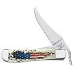 Shot Show American Flag Natural Bone RussLock 10748 - Engravable