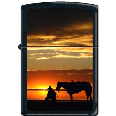 Zippo Cowboy & Horse at Sunset