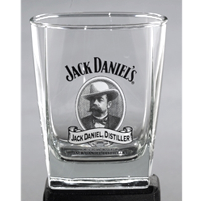 Jack Daniels Cameo Logo Double Old Fashioned Glass 5236